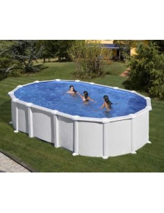 Piscina GRE ovalada acero blanca sin postes 610x375x132 GRE 2