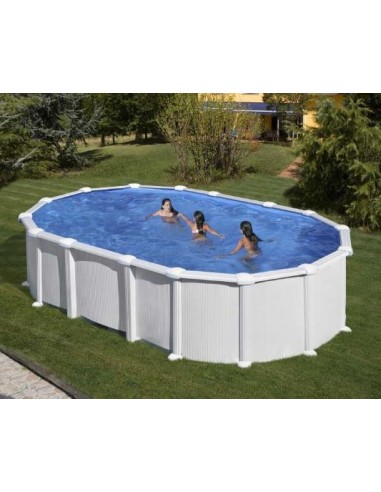 Piscina GRE ovalada acero blanca sin postes 730x375x132 GRE