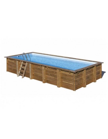 Piscina desmontable GRE de madera Braga