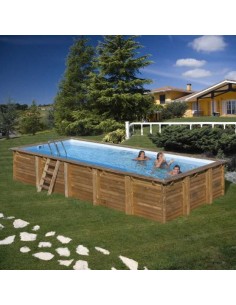 Piscina desmontable GRE de madera Braga 2