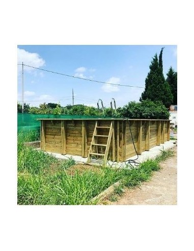 Piscina desmontable GRE de madera Braga