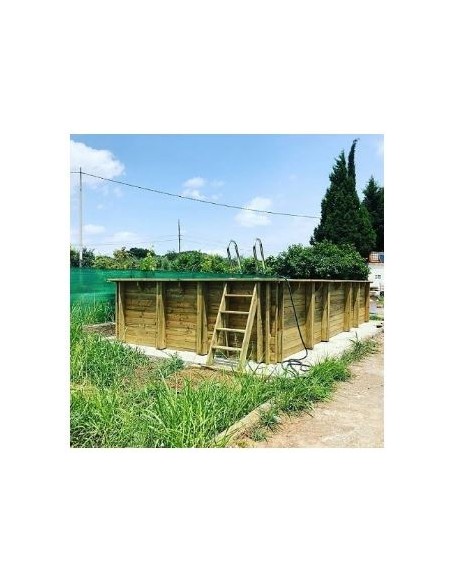 Piscina desmontable GRE de madera Braga
