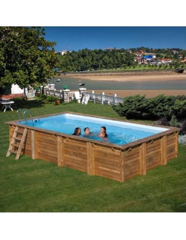 Piscina desmontable GRE de madera Mango