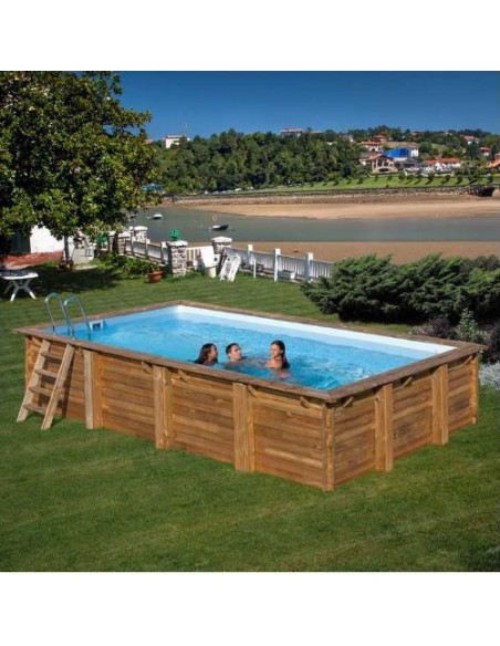 Piscina desmontable GRE de madera Mango
