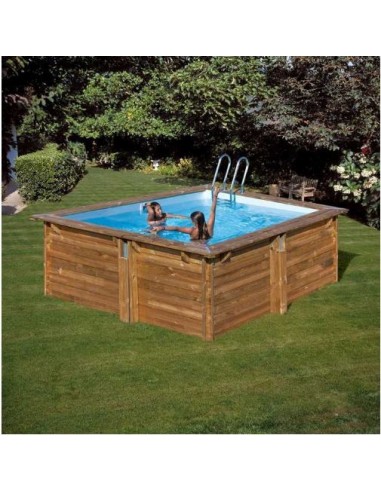 Piscina desmontable GRE de madera Carra