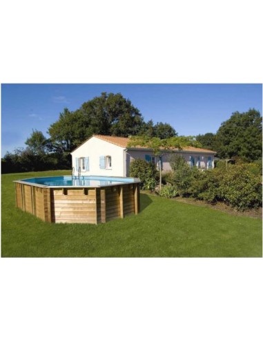 Piscina desmontable GRE de madera Vermela
