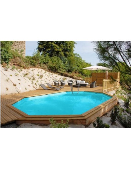 Piscina desmontable GRE de madera Vermela