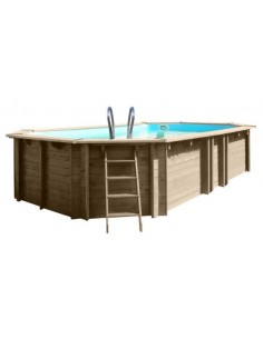 Piscina desmontable GRE de madera Safran 2 Ovalada