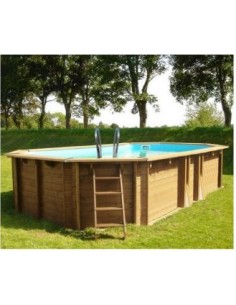 Piscina desmontable GRE de madera Safran 2 Ovalada 2