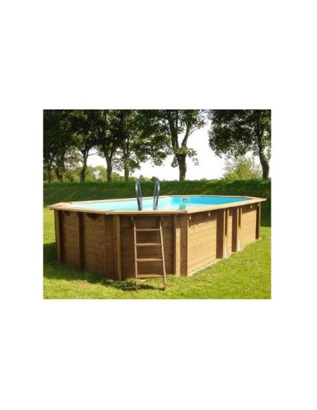 Piscina desmontable GRE de madera Safran 2 Ovalada
