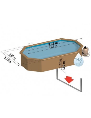 Piscina desmontable GRE de madera Bambu