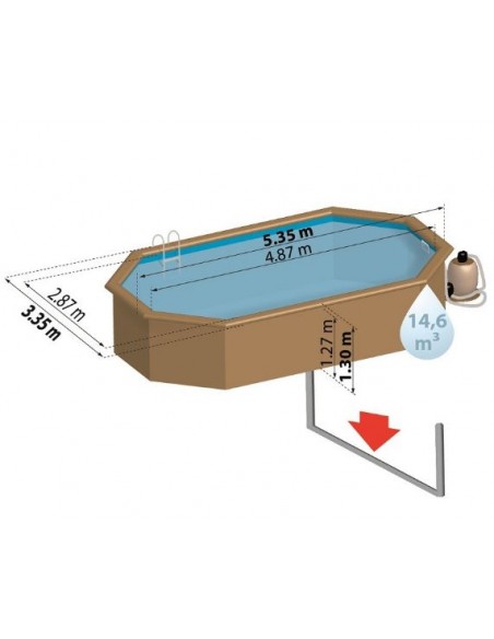 Piscina desmontable GRE de madera Bambu