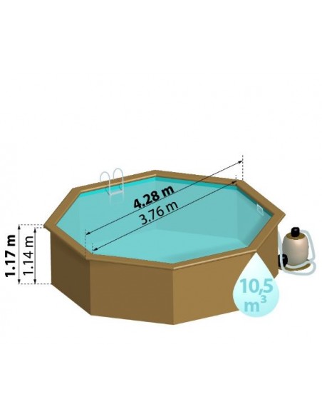 Piscina desmontable GRE de madera Ananas