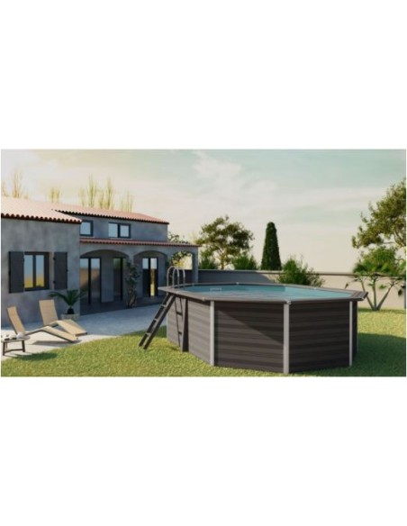 Piscina desmontable Gre de composite ovalada 524x386x↨124cm