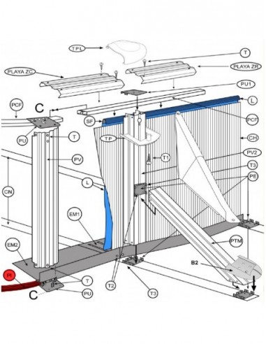 Perfil pvc piscinas gre 10m PC5501045WP Servicio Técnico Oficial GRE