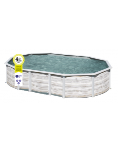 Piscina GRE Ovalada Serie Islandia 610 x 375 x 132 KITPROV6188N 2