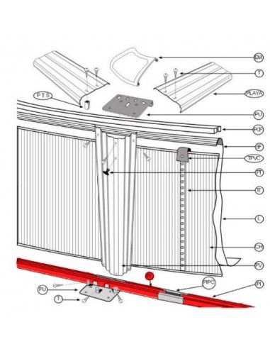 Repuesto Piscina Perfil inferior piscinas desmontables gre 550