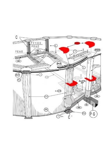 Repuestos piscinas desmontables gre TPL150120GF