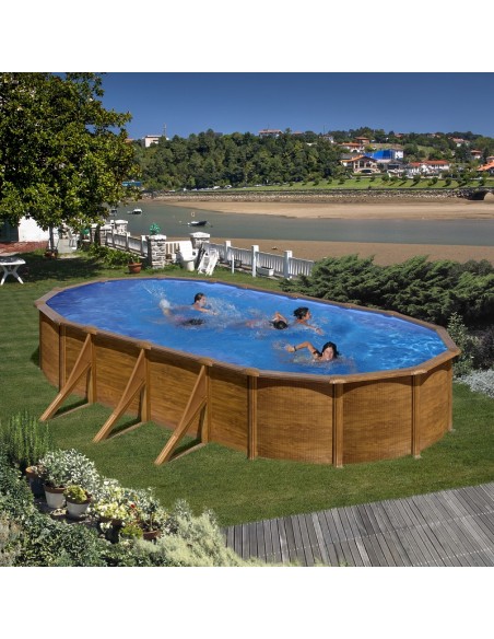 Piscina GRE ovalada serie Pacific 730 x 375 x 120 KIT730W