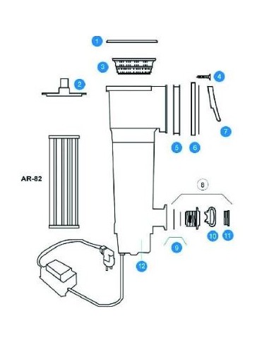 Tapa limpiafondos skimmer Gre AR125M marrón