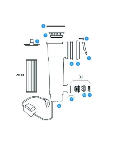 Tapa limpiafondos skimmer Gre AR125M marrón