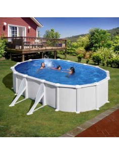 Piscina GRE ovalada acero blanca 610 x 375 x 132 GRE 2