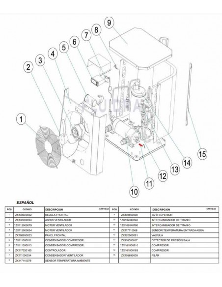 Sensor de temperatura para Bomba de Calor HPM20-30-40