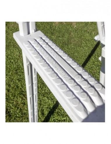 Escalera en HDPE para piscinas elevadas de 120 y 132 cm incluye 4 peldaños mas plataforma