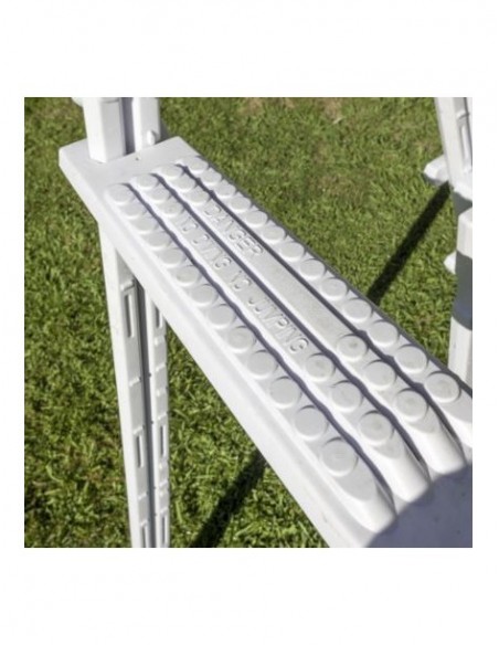 Escalera en HDPE para piscinas elevadas de 120 y 132 cm incluye 4 peldaños mas plataforma