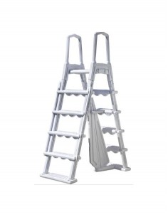 Escalera en HDPE para piscinas elevadas de 120 y 132 cm incluye 4 peldaños mas plataforma 2