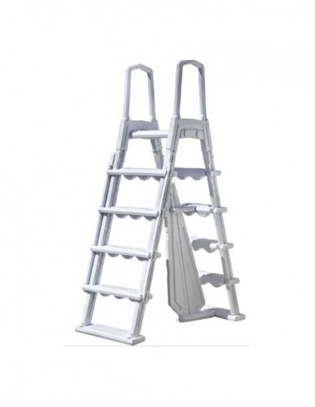 Escalera en HDPE para piscinas elevadas de 120 y 132 cm incluye 4 peldaños mas plataforma