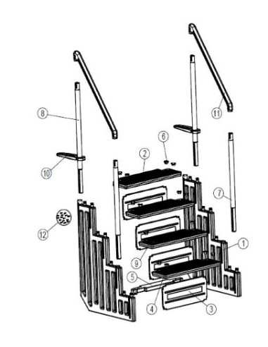 Escalera piscinas desmontables sintética