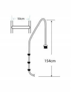 Escalera STANDARD piscina enterrada 3 peldaños - Inox 2
