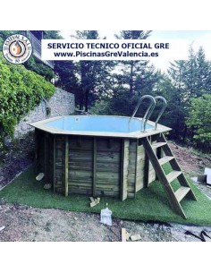 Piscina desmontable GRE de madera Grenade 2 Ovalada 2