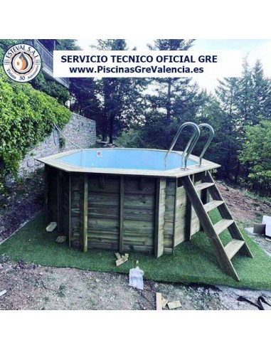 Piscina desmontable GRE de madera Grenade 2 Ovalada