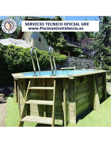 Piscina desmontable GRE de madera Grenade 2 Ovalada
