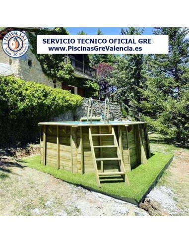 Piscina desmontable GRE de madera Grenade 2 Ovalada