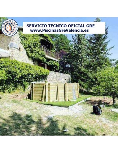 Piscina desmontable GRE de madera Grenade 2 Ovalada