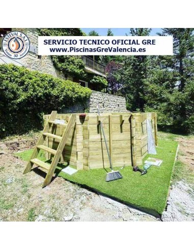 Piscina desmontable GRE de madera Grenade 2 Ovalada