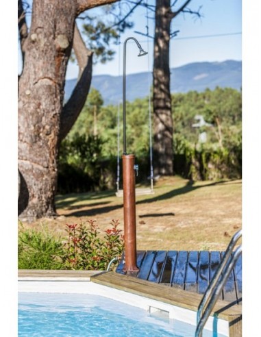 Ducha solar aspecto madera 9l ref ar1009w para piscinas