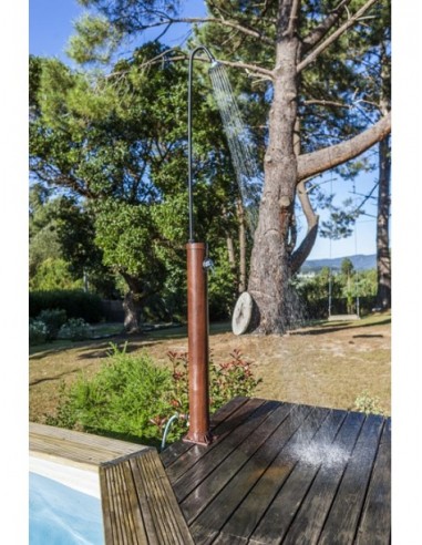Ducha solar aspecto madera 9l ref ar1009w para piscinas