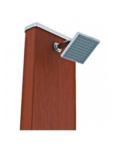 Ducha solar cuadrada aspecto madera para piscinas