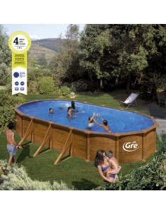 Piscina GRE ovalada aspecto madera 730 x 375 x 120 P730W 2