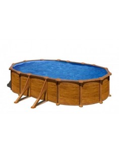 Piscina GRE ovalada aspecto madera 730 x 375 x 120 P730W