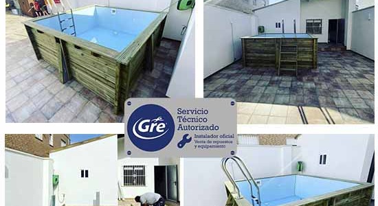 Venta e instalación piscina de madera Gre Carra 305x305x119cm www.PiscinasGreValencia.es