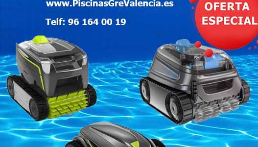 Robot limpiafondos y paredes piscina www.PiscinasGreValencia.es