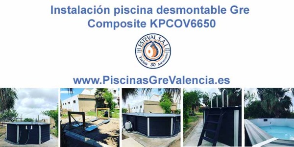 Instalación piscina desmontable Gre de composite KPCOV6650