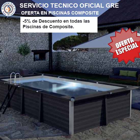 Oferta en Piscinas desmontables Composite GRE 5% descuentos