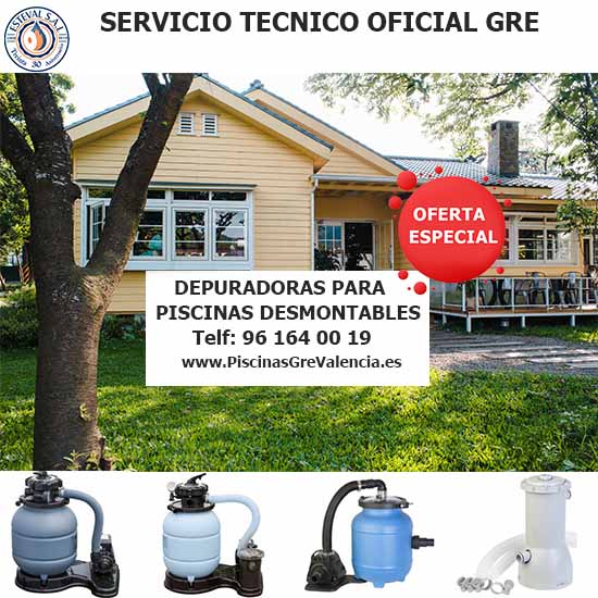 Depuradoras para Piscinas desmontables ❤️ Servicio Técnico Oficial GRE