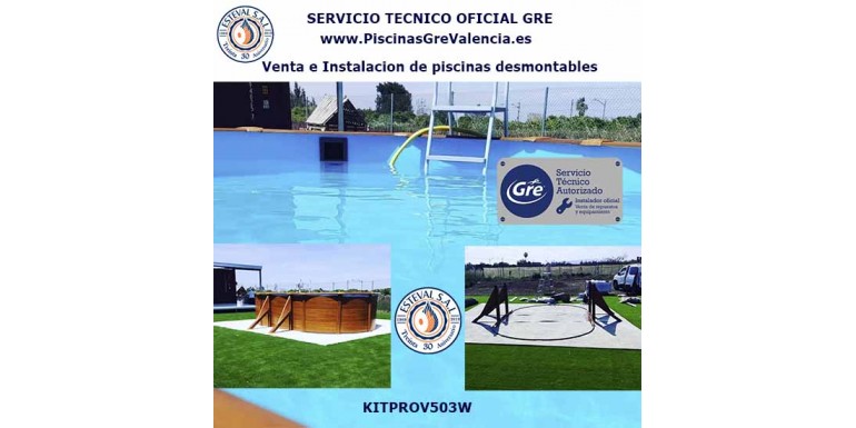 Venta e instalación piscina desmontable Gre imitación madera KITPROV503W